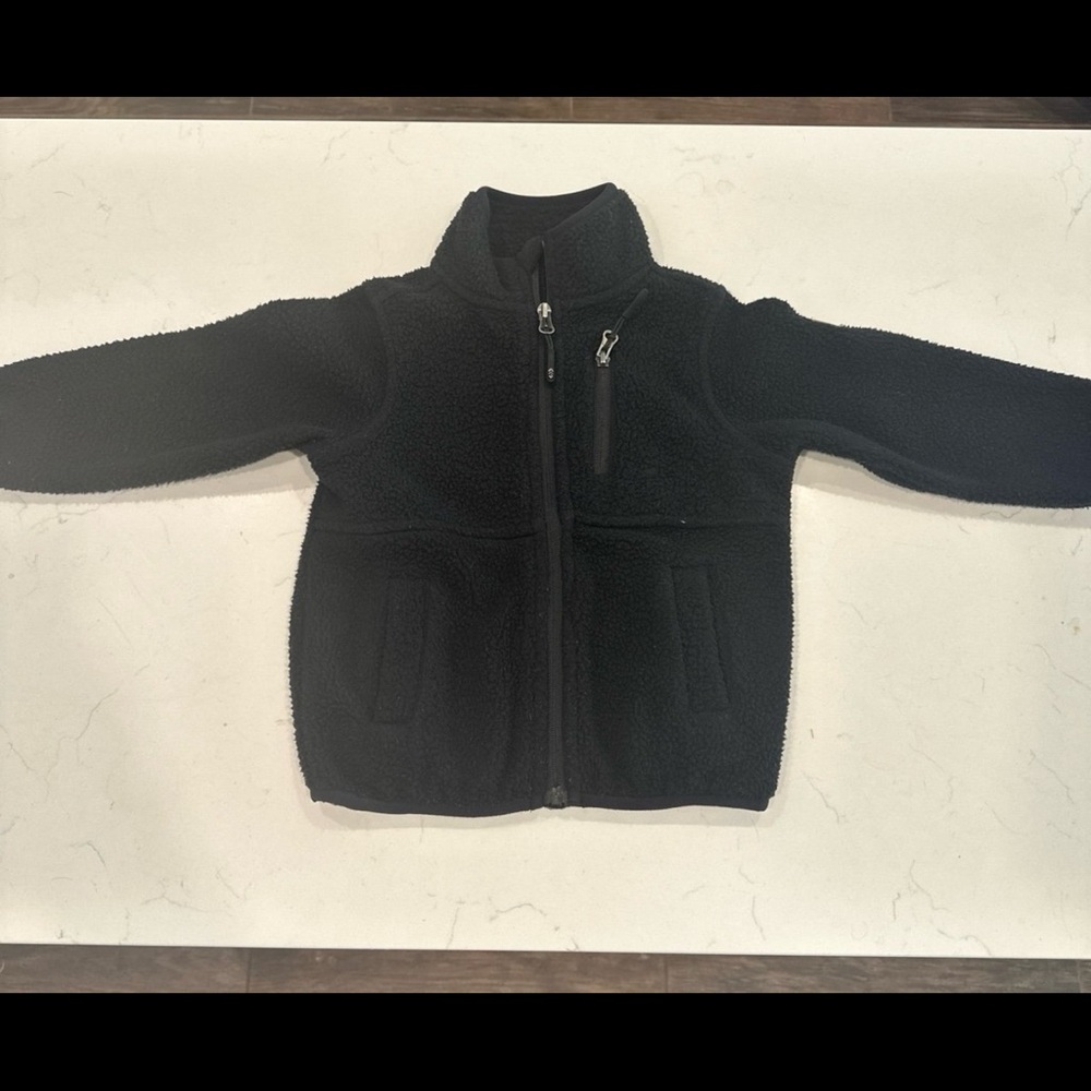 Black Sherpa Zip-Up Jacket